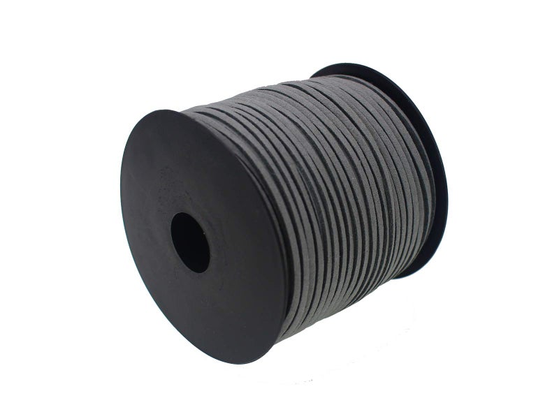 Pamir Tong Faux Leather Cord for Jewelry Making 100 Yards 2.6mm Thin Suede String Rope Gray Bracelet Cords DIY Crafts String for Necklace-Dream Catcher Supplies-Hat- Walking Stick - Image 3